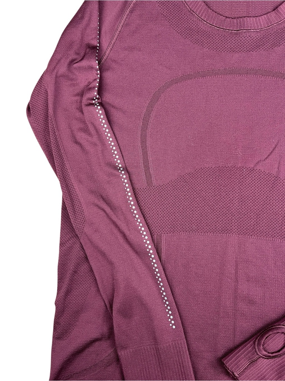 Lululemon Swiftly Tech Top Womens 12 Long Sleeve Plum Purple Thumbholes Active - Picture 4 of 11